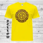 detske-levne-bavlnene-tricko-potisk-keltske-slunecni kolo Barva: Yellow - žlutá, velikost: 128
