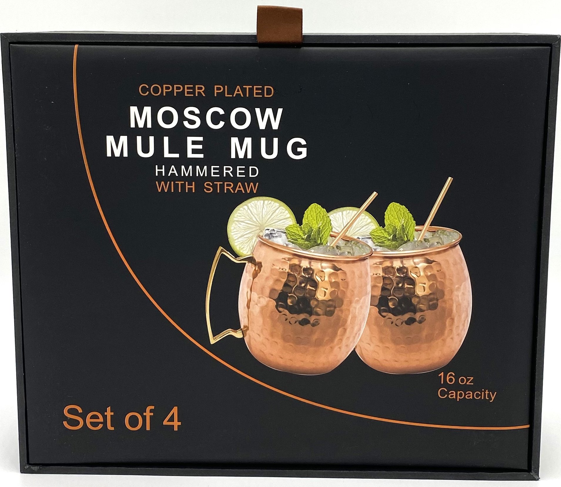 SET-4x Moscow Mule hrnek v měděné barvě se zlatým uchem 4x měděné brečko