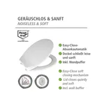 WC sedátko WENKO Premium, model Kos, s mechanismem tlumeného dovírání a hygienickým upevněním