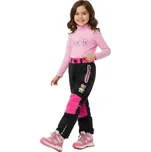 ZATEPLENÉ DÍVČÍ SOFTSHELLOVÉ KALHOTY MEDVÍDEK HK5515Q Velikost: 128, Barva: Černá/ růžová