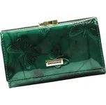 Zelená kožená peněženka středních rozměrů s motýlky BTS108