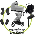 Akční set AVI SPIN Fog Grey + hluboká korbička + autosedačka Cybex Aton B2 i-Size + základna Cybex Base One + adaptéry na korbičku + adaptéry na autosedačku + 2x pláštěnka + uni moskytiéra