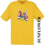 detske-levne-bavlnene-tricko-potisk-tenisky-converse Barva: Yellow - žlutá, velikost: 128