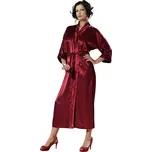 DKaren Dámský saténový župan 130 vínový Velikost: XL