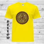detske-levne-bavlnene-tricko-potisk-keltsky-slunecni-kruh Barva: Yellow - žlutá, velikost: 152