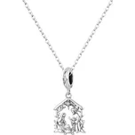 GRACE Silver Jewellery Náhrdelník s motivem betléma – Panna Maria, Josef a Ježíšek - stříbro 925/1000 NH-SCC3224/163 Stříbrná 39 cm + 5 cm (prodloužení)