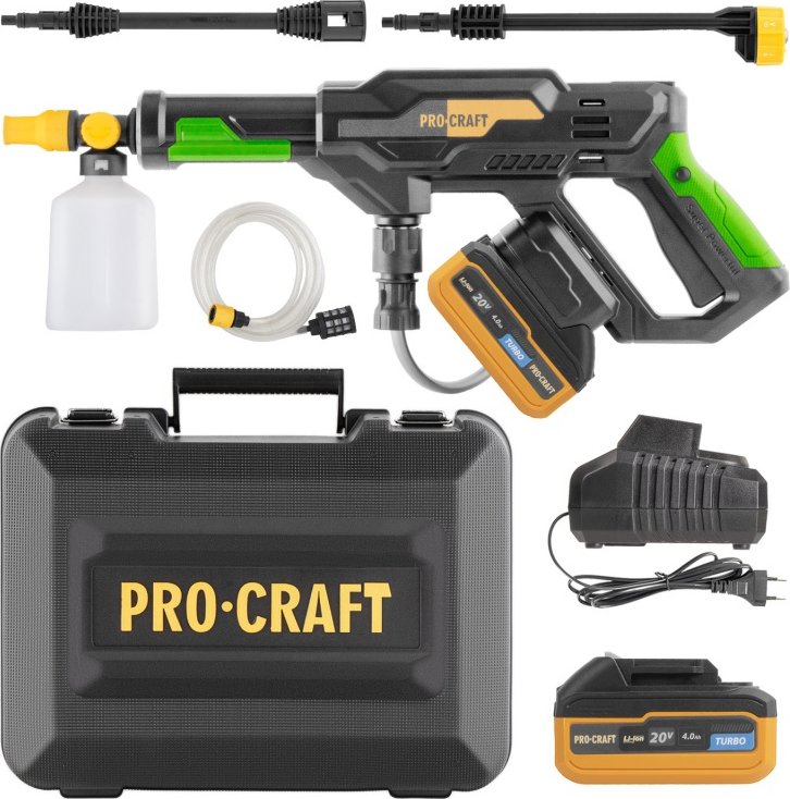 Sada aku tlaková myčka Procraft CW20 + baterie 20/4 a nabíječka 20/1
