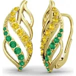 Couple, Elegantní náušnice Virelia, žluté zlato s barevnými zirkony, 585-66-3-0420.0Z00.0.00.401.08