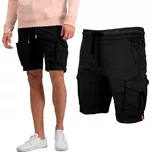 Černé bavlněné krátké Kraťasy kapsáče Alpha Industries velikost XXL