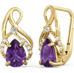 Couple, Honosné visací náušnice Amariel, žluté zlato se zirkony, 585-66-3-0421.0Z00.0.00.105.08