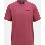 TRIČKO PEAK PERFORMANCE ORIGINAL SMALL LOGO TEE MEN WILD ROUGE/SAND FOG MELANGE