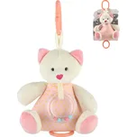 PLYŠ Kočička baby natahovací zvířátko usínáček s chrastítkem pro miminko