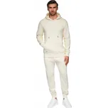 Pánská bavlněná tepláková souprava s klokaní kapsou, joggery, krémová V11 Z121, vel M