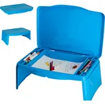 Detský stolík do auta s úložným priestorom modrý