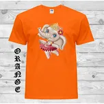detske-levne-bavlnene-tricko-potisk-slon-tanecnice Barva: Orange - oranžová, velikost: 140