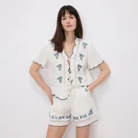 Reserved - Kraťasy s výšivkou - bílá - 143JX-00X - 143JX-00X-L