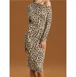 Sinsay - Midi šaty s řasením s leopardím vzorem - vícebarevná - 397CH-MLC - 397CH-MLC-XXS