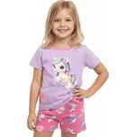 DÍVČÍ LETNÍ KOMPLET S JEDNOROŽCEM NOVINKA Barva: Fialková, Velikost: 128