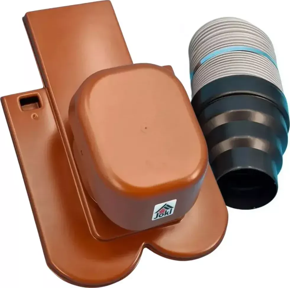 VENTEO - Odvětrávací střešní komplet 150 mm pro bobrovku, cihlová