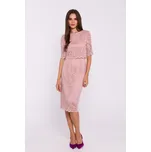 Krajkové společenské šaty S379 růžové