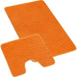 Kvalitex Koupelnová a WC předložka 60x100 + 60x50 cm - Bludiště oranžové