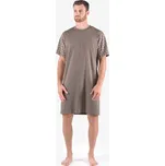 GINA pánská košile noční pánská krátký rukáv Pyžama 2024 79176P Barva: KÁVA, Velikost: L