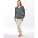 GINA dámské pyžamo dlouhé dámské Pyžama 2025 19169P Barva: tm. šedá, Velikost: XXL