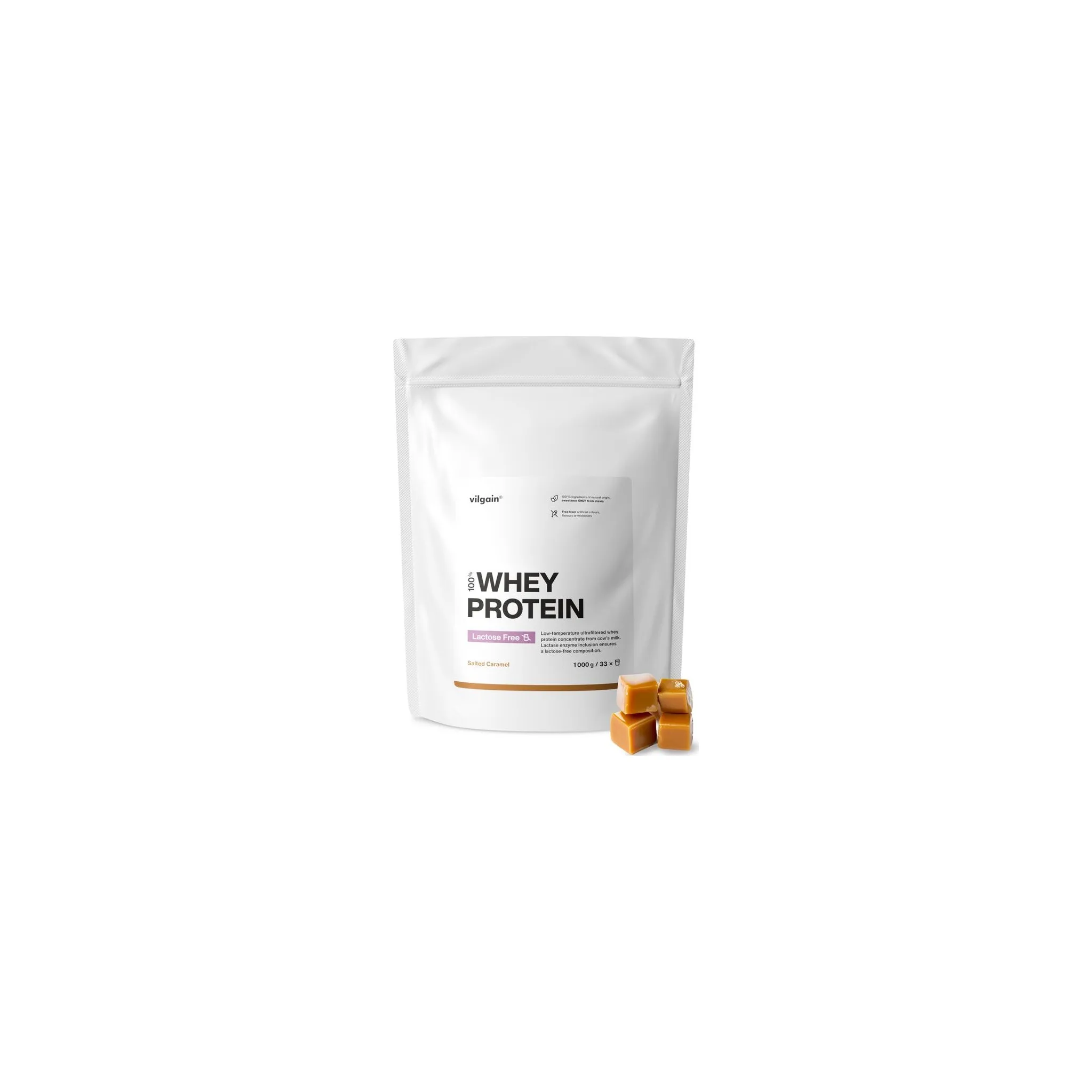 Fotografie 1 - Protein Vilgain Whey Protein Lactose Free 1000&nbsp;g slaný karamel