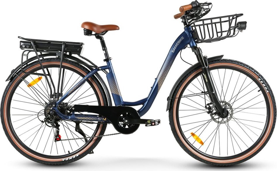 Elegantní městské retro elektrokolo SAMEBIKE RS-A07 Modrá