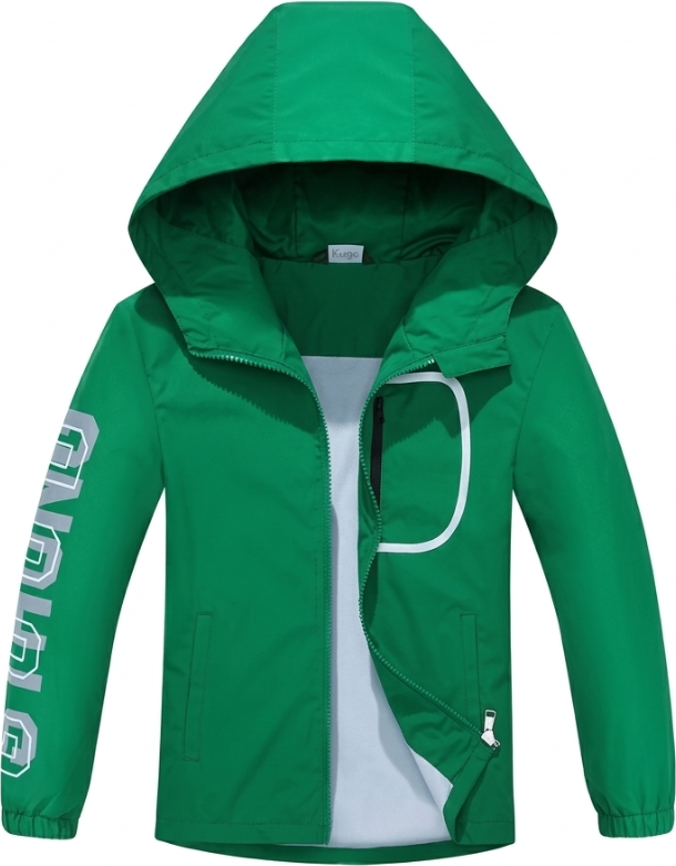DĚTSKÁ BUNDA ŠUSŤÁKOVÁ JARNÍ/LETNÍ zelená KUGO B2845 (- bunda se síťovanou podšívkou)