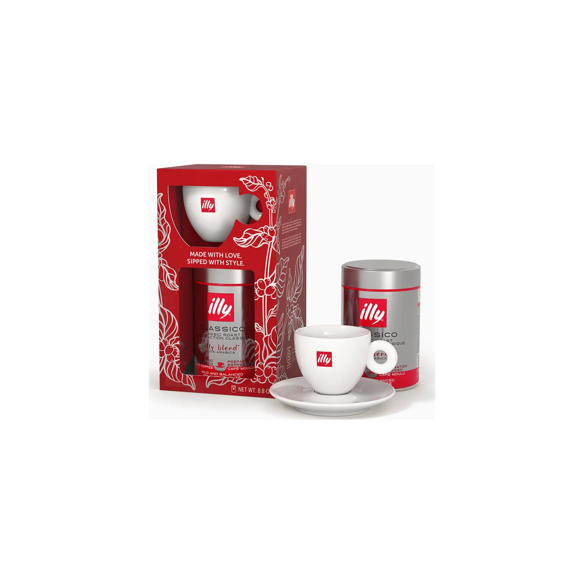 Fotografie 1 - Káva illy Clasico 100% Arabica mletá káva 250 g + šálek XMas