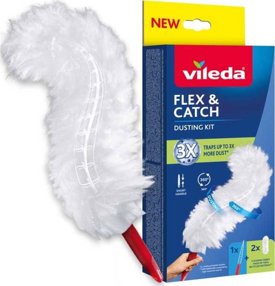 Vileda Flex&Catch prachovka s krátkou rukojetí 179432