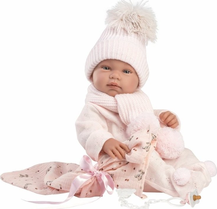 LLORENS New Born Holčička Realistická panenka miminko s celovinylovým tělem 43 cm