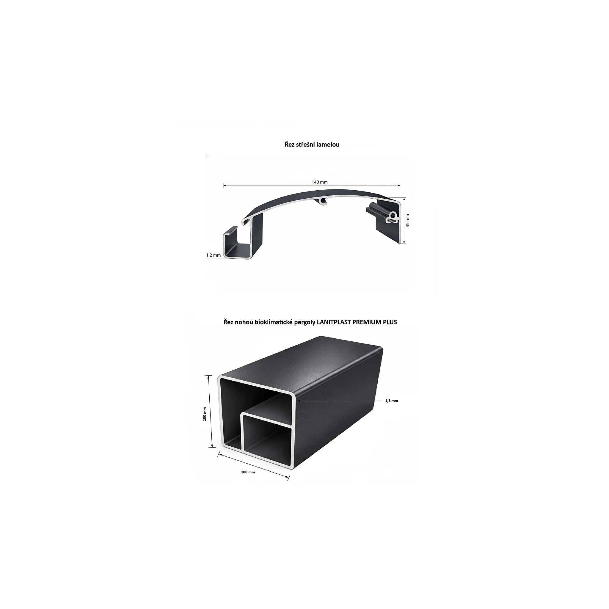Fotografie 2 - Pergola Lanit Plast Bioclimatic 33 Premium 2,88 x 2,88 x 2,53 m antracit