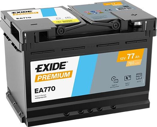 Exide Premium 12V 77Ah 760A EA770 nabitá autobaterie + Tableta do ostřikovačů (2 ks) + možný výkup staré baterie při doručení nebo v prodejně Jinočany