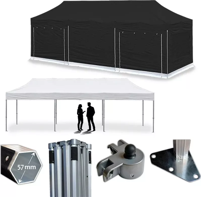 Nůžkový párty stan RedX® PROFI EXTREME 4x12 m (Nůžkový párty stan 4x12 m v naší nejbytelnější hliníkové verzi s možností potisku)