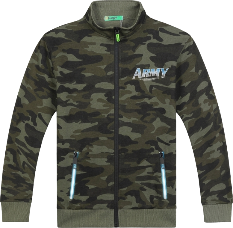 CHLAPECKÁ maskáčová MIKINA khaki Kugo JK9532