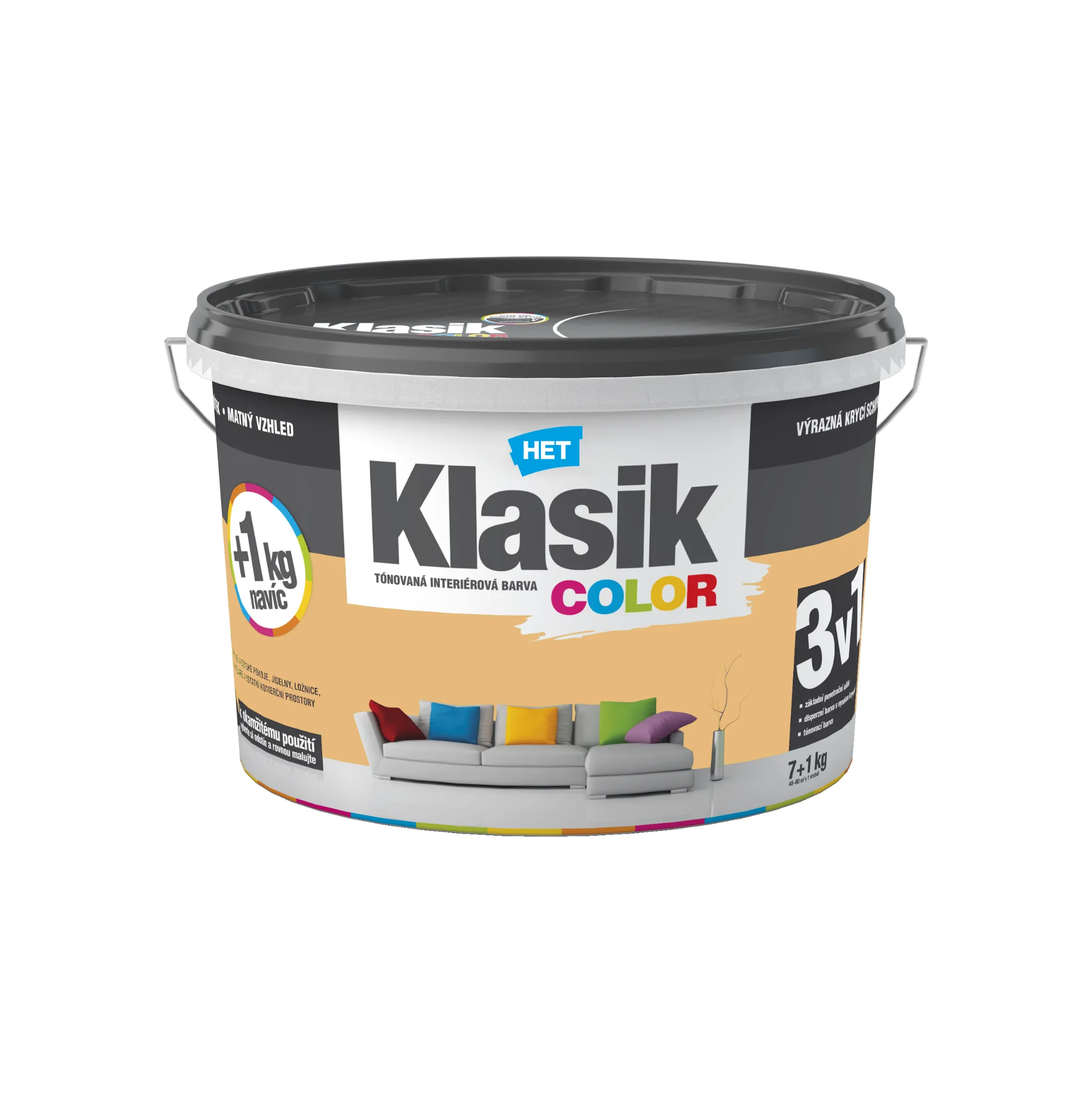 Fotografie 1 - Barva na zeď HET Klasik Color 7+1 kg 0777 meruňková