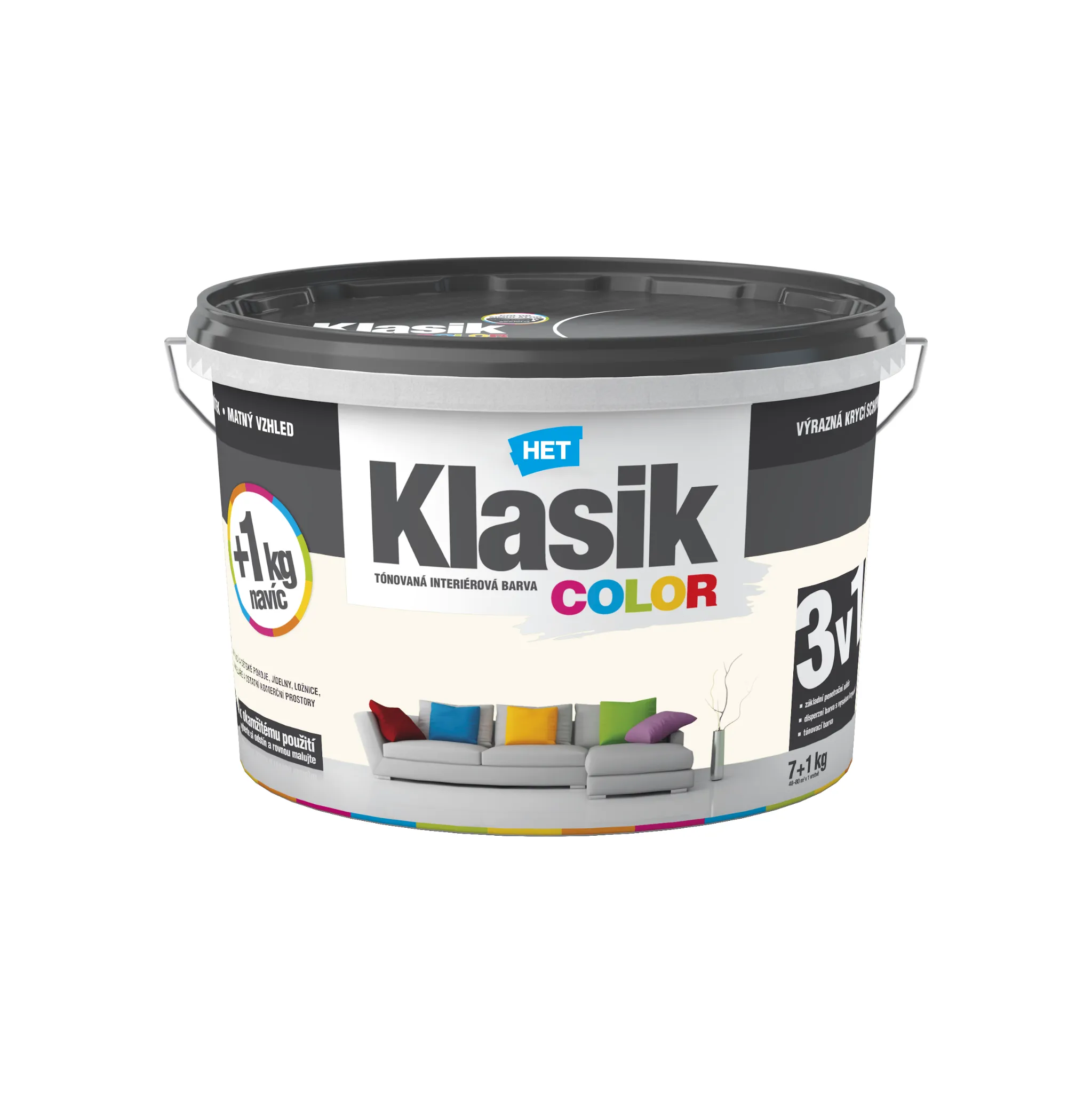 Fotografie 1 - Barva na zeď HET Klasik Color 7+1 kg 0228 béžová mandlová
