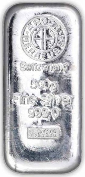 Argor Heraeus/Heraeus 500g - Investiční stříbrný slitek