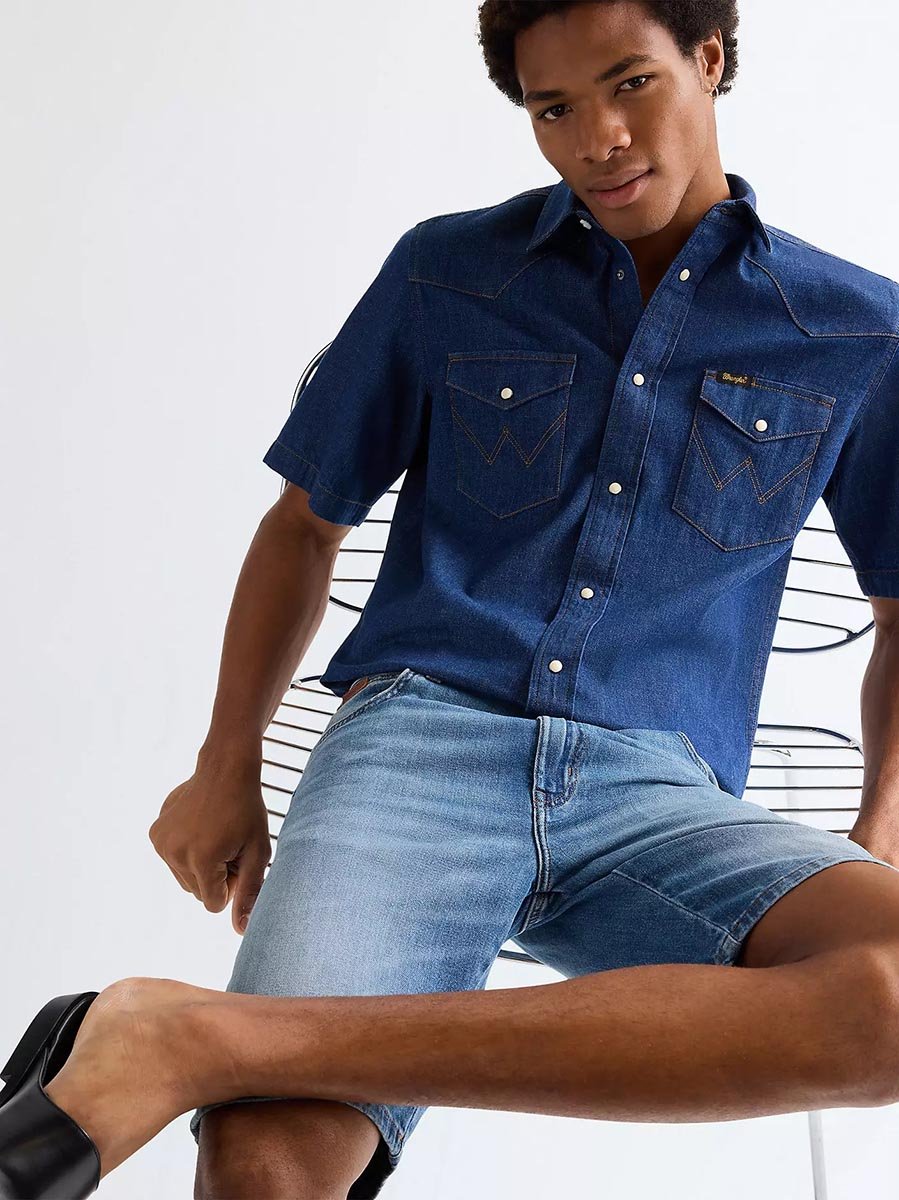 Pánské šortky WRANGLER TEXAS SHORTS HARBOR BLUE 112377790 Velikost: 36