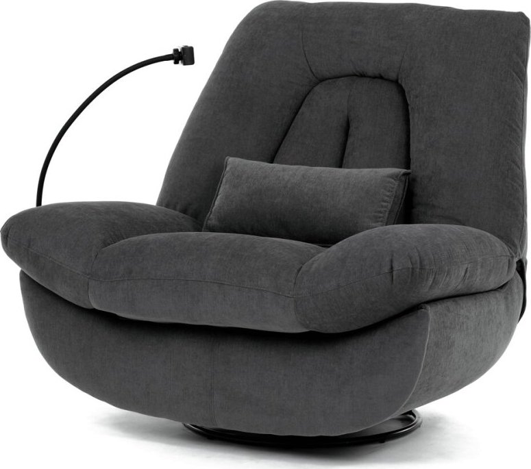 Polohovací křeslo, elektrické zabudované ovládání, šedá, látka, TV-7081 GREY2