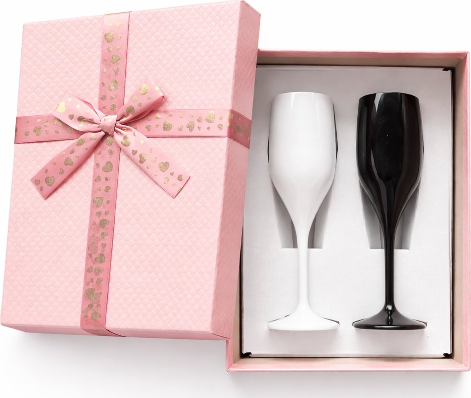 Nerozbitná plastová sklenice na prosecco - Vlastní text 155 ml Barva: Dárkový set