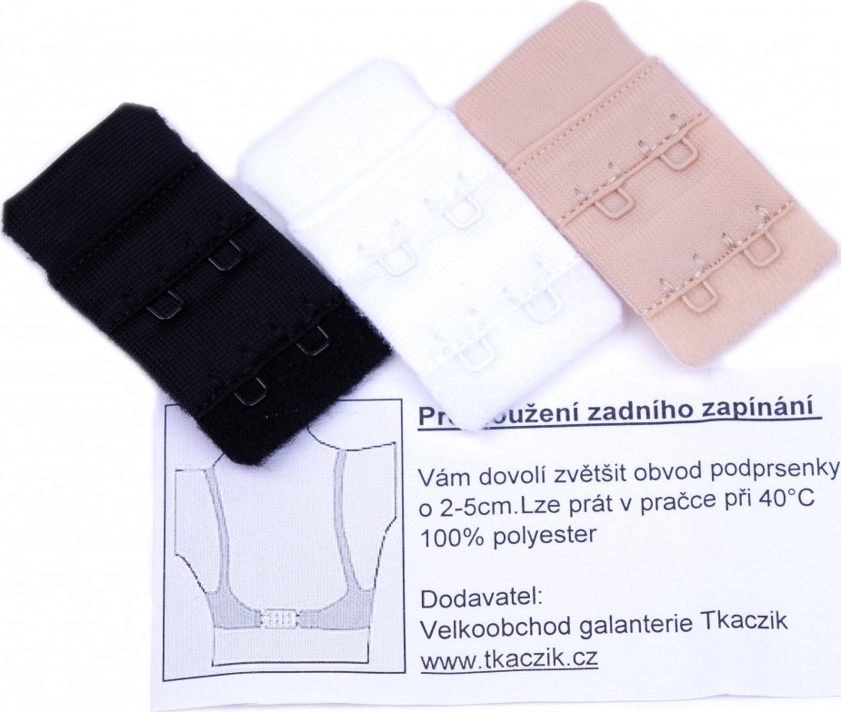 Prodloužení zadního zapínání dvojřadé, varianta černá