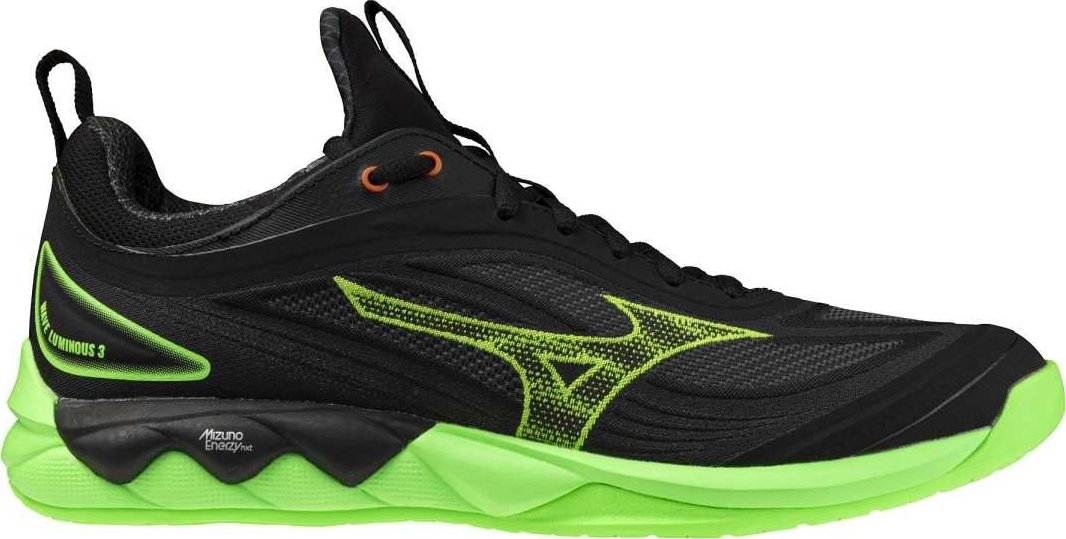 Mizuno WAVE LUMINOUS 3(U) Sálová obuv Black / Glowing Apple / Mandarin, UK 8,5, EU 42,5, US 9,5, 27,5 cm