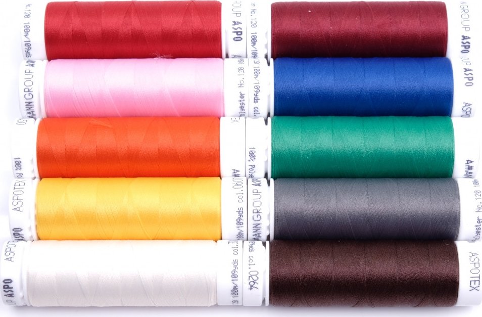 Nitě elastická ASPOTEX AMANN 100 m, varianta bílá
