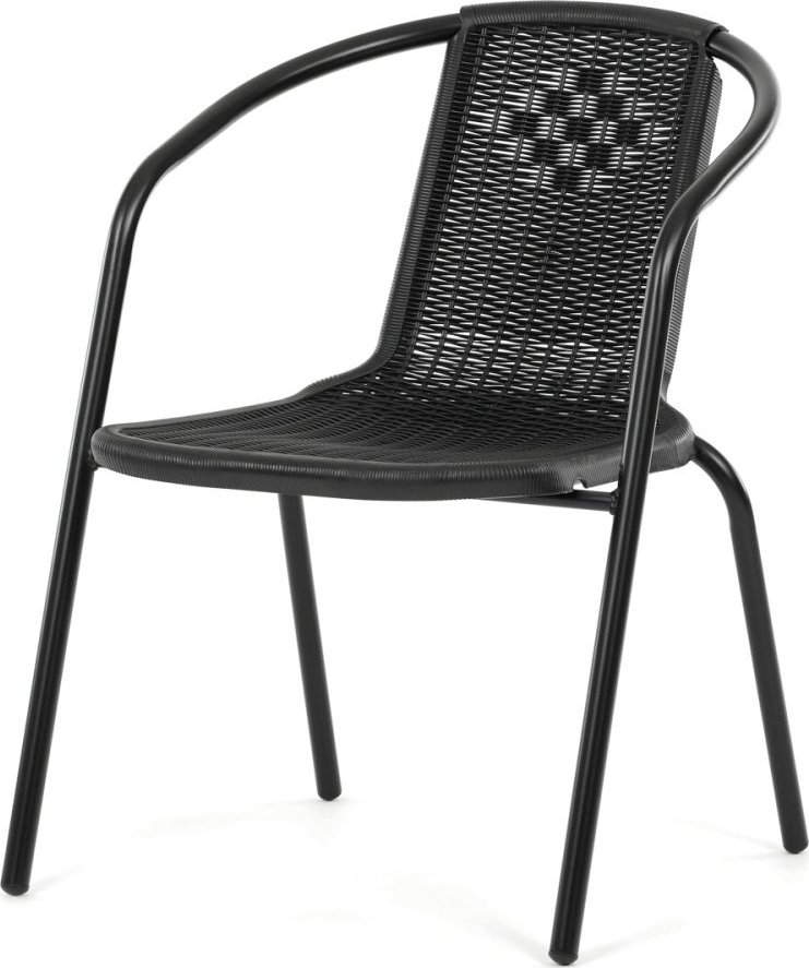 Zahradní židle, kov, plast, černá, AZC-H1001 BK