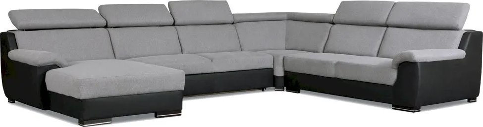 Rozkládací rohová sedačka DIVARO II světle šedá / tmavě šedá