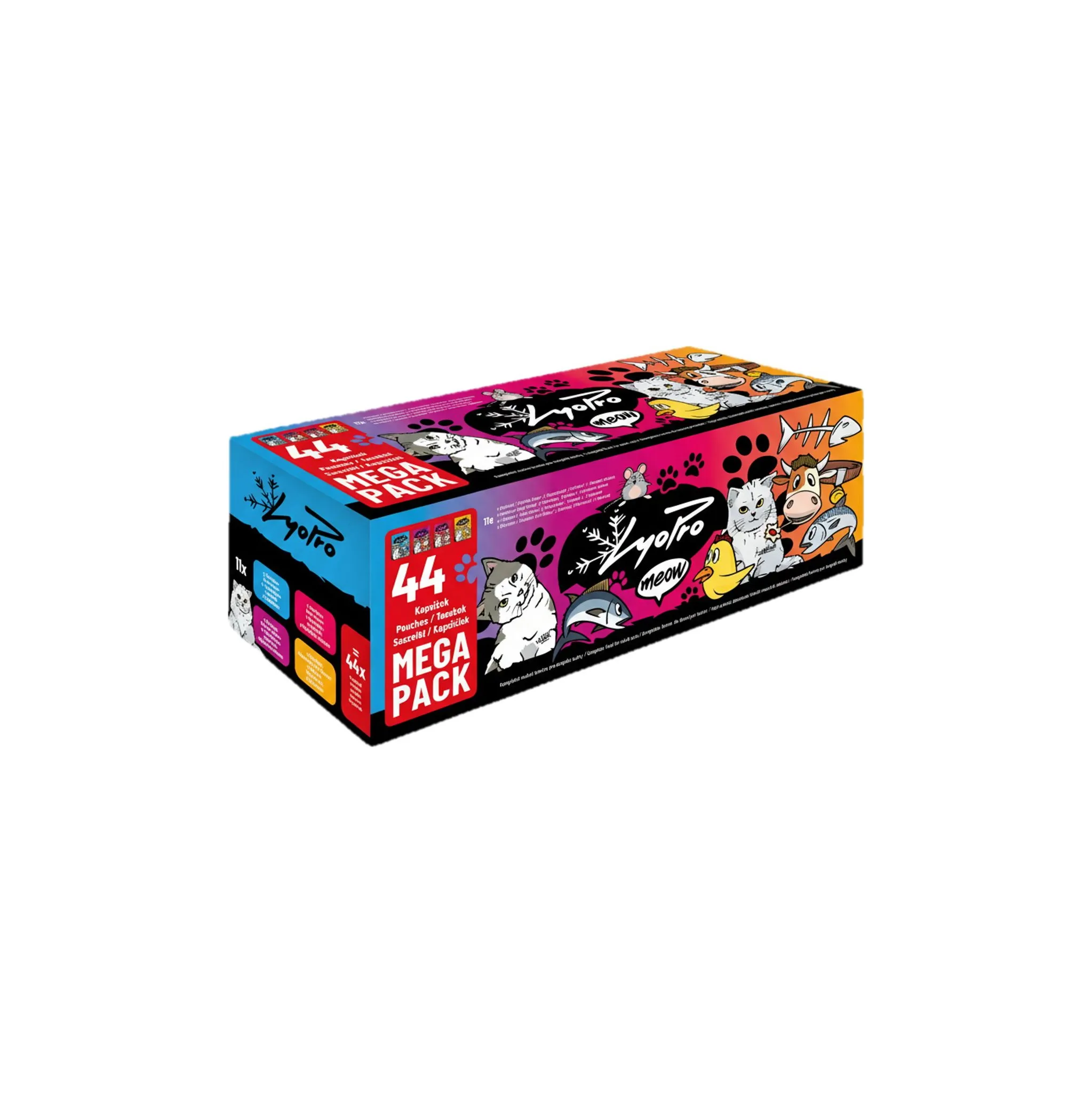 Fotografie 1 - Krmivo pro kočku Lyopro Mega Pack kapsičky pro kočky hovězí/tuňák/makrela/kuřecí 44x 85 g