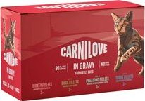 Carnilove cat pouch Gravy Multipack 12 x 85 g Turkey,Duck.Pheasant,trout kapsa